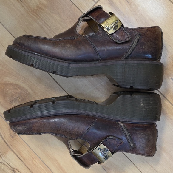 Dr. Martens VTG MIE Brown T Strap 8469 Rare Slide Buckle MaryJane UK 5 Sz 7.5-8 - Picture 10 of 16